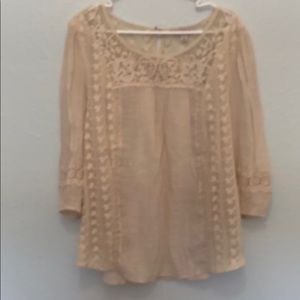 Romantic Western Boho Cream Lace Women's Top